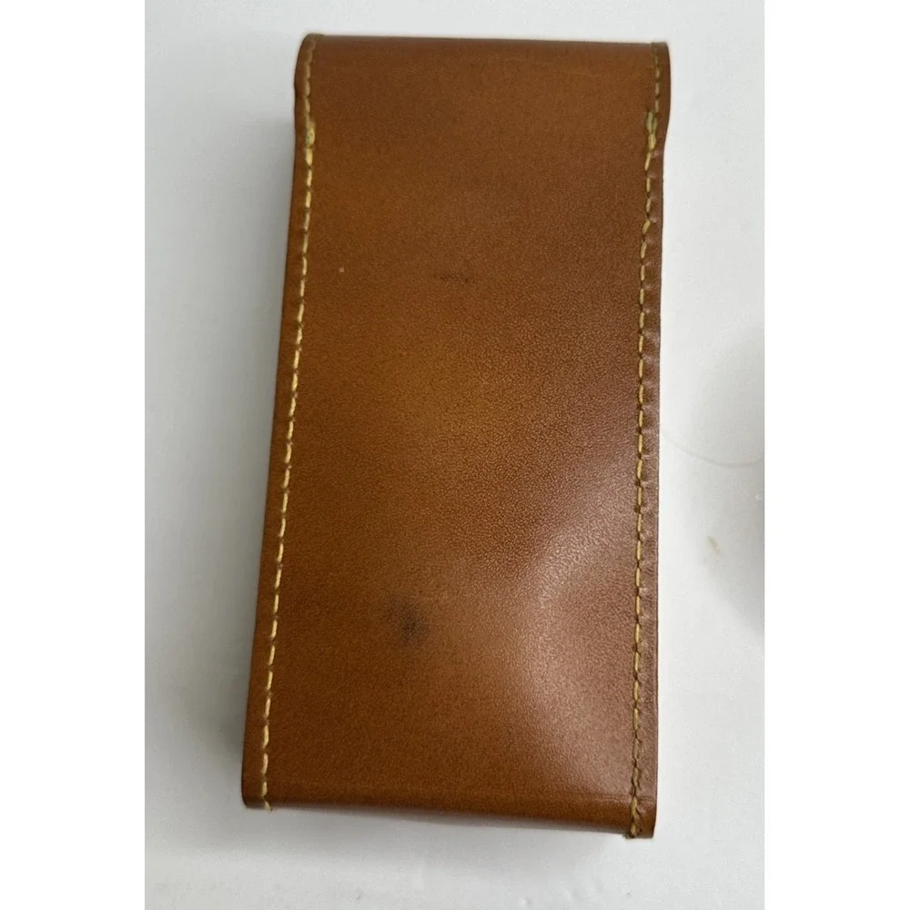 Vintage Royal Sweden Brush Leather Case Wood Handle